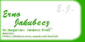 erno jakubecz business card